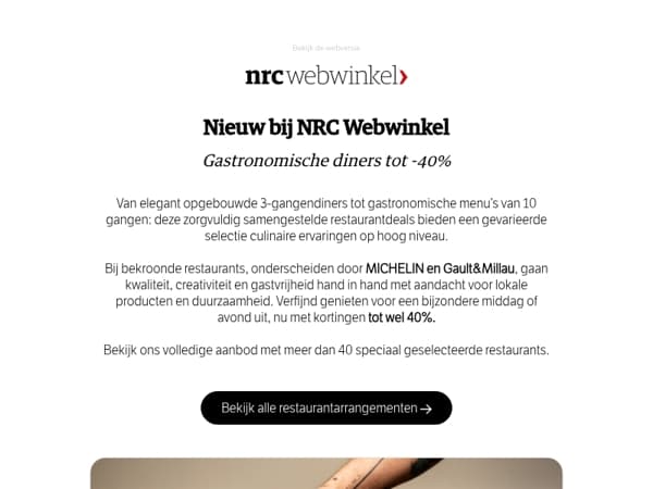Nieuw in ons aanbod: MICHELIN- & Gault&Millau-restaurants
