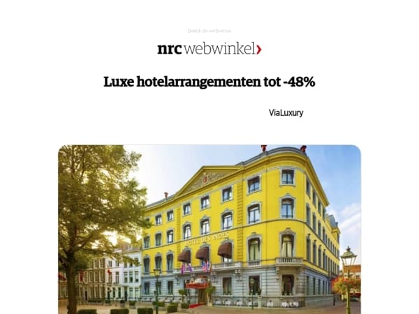Luxe hotelarrangementen tot -48%