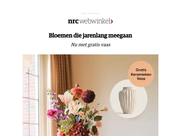 Gratis vaas bij luxe zijden bloemboeketten
