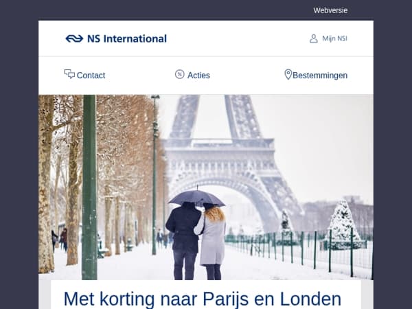 Nu: tot 25% korting naar Parijs en Londen