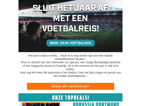 ✈️ Nog één keer dat stadiongevoel dit jaar?
