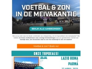 Meivakantie-acties! Voetbalreizen naar de zon met korting! 🌞