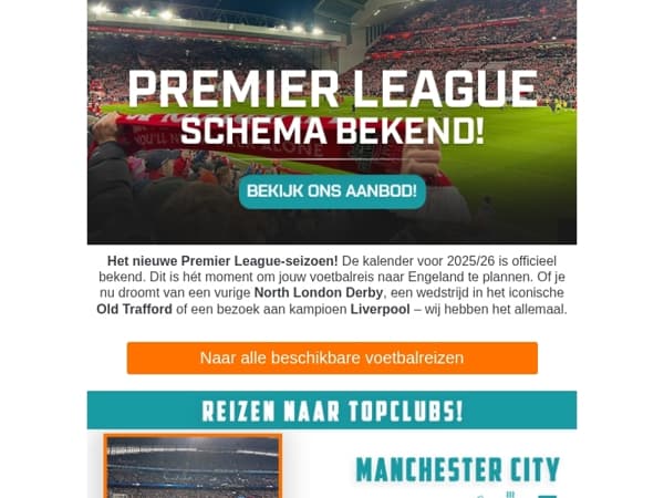 Ontdek het Premier League-programma 2025/26 en boek direct!