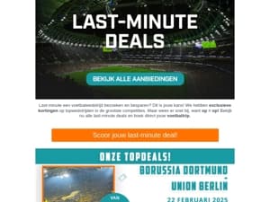 Jouw last-minute voetbaltrip wacht op je! 🏟️