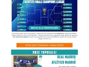 De achtste finales zijn bekend – Scoor nu je tickets!