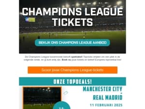 Champions League tussenronde! Tickets nu beschikbaar! 🏟️