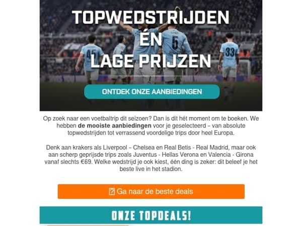 🏟️ Voetbalreizen met korting, scoor jouw trip