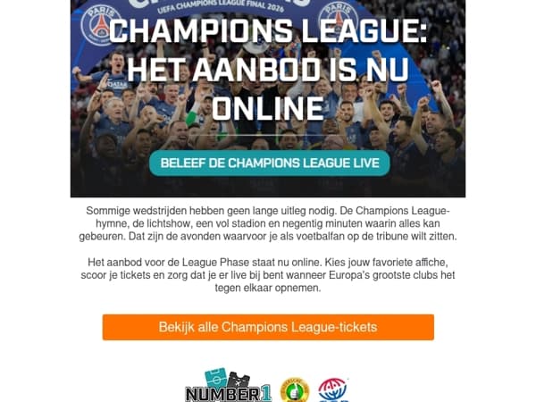 🔥 Scoor jouw tickets voor de Champions League
