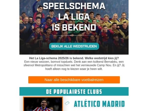 La Liga 25/26 is bekend – welke wedstrijd wil jij zien? 🇪🇸⚽

