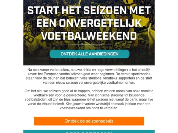 ⚽ Trap het nieuwe voetbalseizoen af met een voetbalreis!