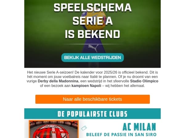 Het Serie A-speelschema 25/26 is bekend! ⚽
