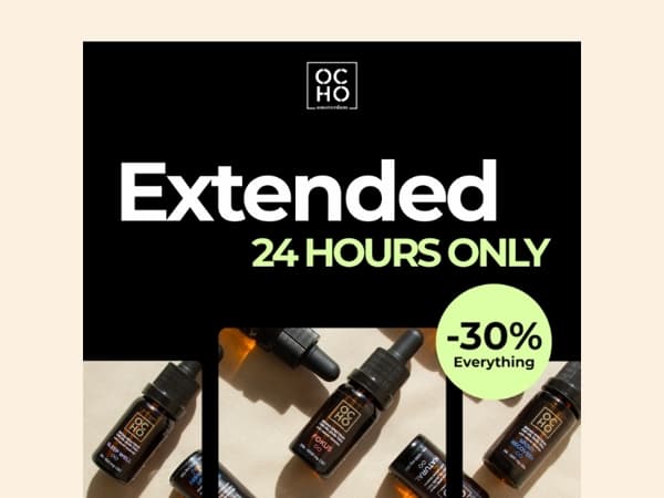 Sale extended: 24 more hours at 30% off 🎁