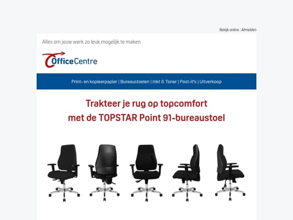 Zit strak, werk top: kies de TOPSTAR Point 91-bureaustoel! 🪑