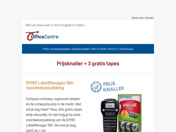Gratis 3 tapes bij de DYMO LabelManager 160-labelprinter! 😱