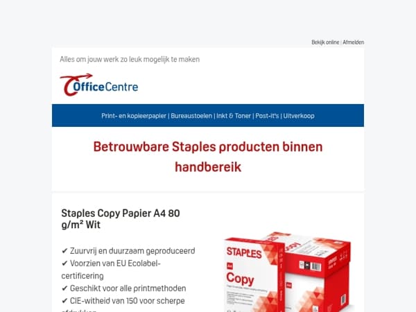 Staples basics voor elke werkdag.