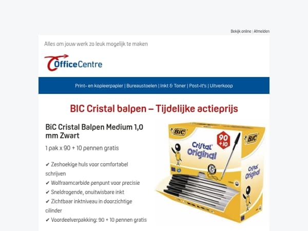 ✒️ Schrijf erop los: BIC Cristal balpennen nu voor maar €20,00!