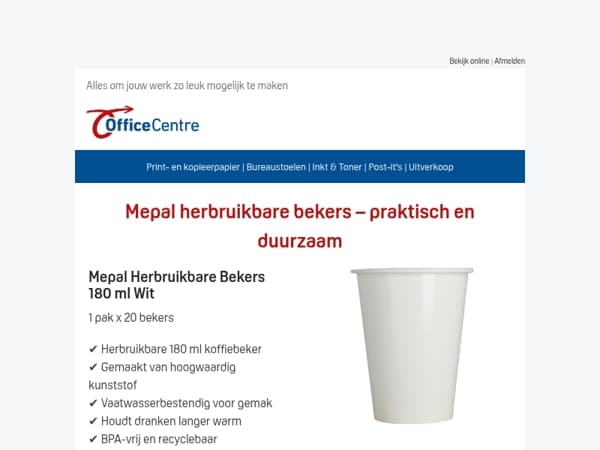 Duurzame keuze: Mepal herbruikbare bekers nu op voorraad