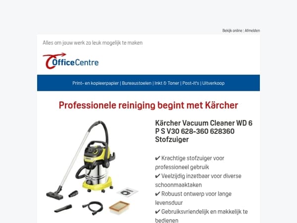 Krachtige stofzuiger voor professioneel schoonmaakwerk