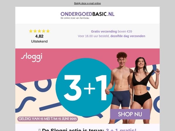 🎉 De Sloggi actie is terug: 3 + 1 gratis!