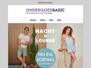 DIT WEEKEND 10 EURO KORTING OP NACHT & LOUNGEWEAR!