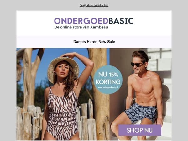 DIT WEEKEND 15% KORTING OP BADMODE!