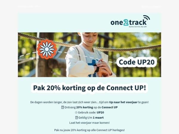 UP naar het voorjaar met 20% korting op de Connect UP🌻