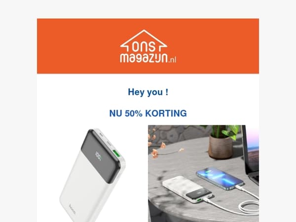 Dagtopper! 💰 50% korting op deze powerbank ⚡