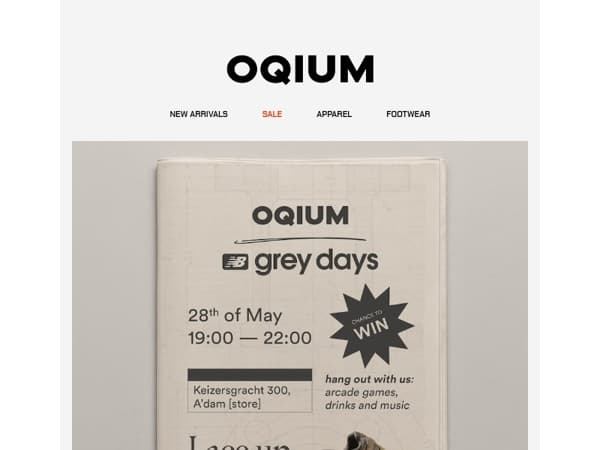 OQIUM x New Balance: Grey Days Store Event