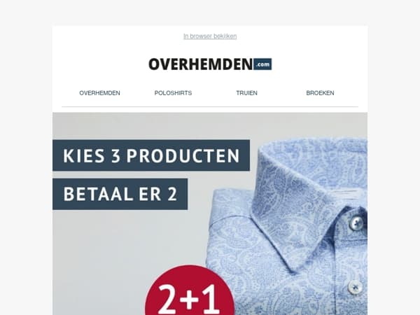 Mis het niet ❱❱ 3 artikelen voor de prijs van 2