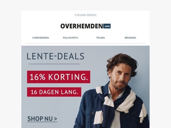 16 dagen 16% korting ❱❱ Profiteer nu van de voorjaarskorting!