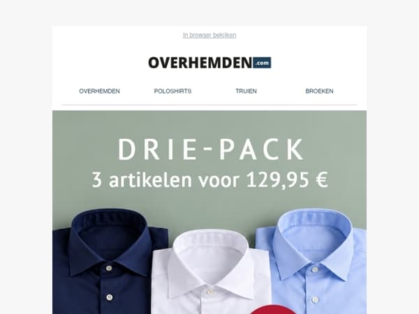 3-pack deal 🔥 3 favoriete artikelen voor € 129,95
