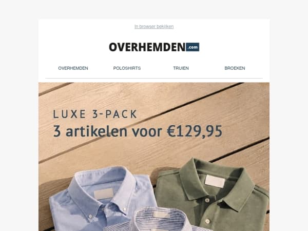 Zomeraanbieding eindigt ⏰ 3 luxe artikelen naar keuze voor slechts €129,95