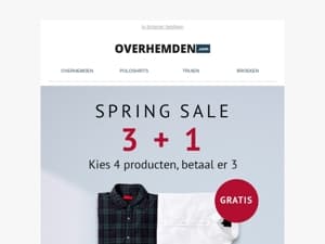 3+1 Spring SALE 🔥 Koop 3 artikelen en ontvang er 1 gratis