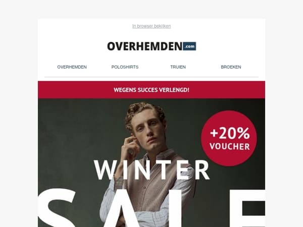 Wegens succes verlengd ❱❱ 20% extra korting op meer dan 16.700 artikelen in de sale