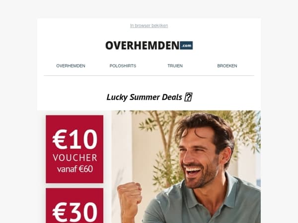 Lucky Summer Deals 🍀 Verzeker je van een waardebon tot wel €50