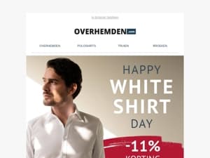 White Shirt Day 🎉 11% extra korting op ruim 1.800 witte overhemden