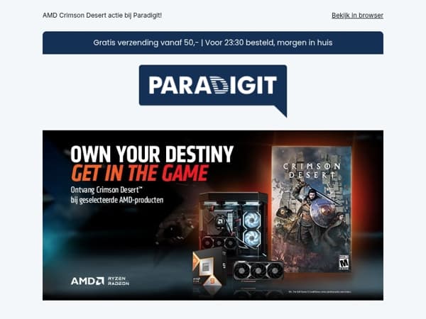 Krijg nu tijdelijk de game Crimson Desert gratis bij geselecteerde AMD producten!