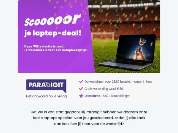 Scooooor je laptop-deal! Onze WK-selectie is rond