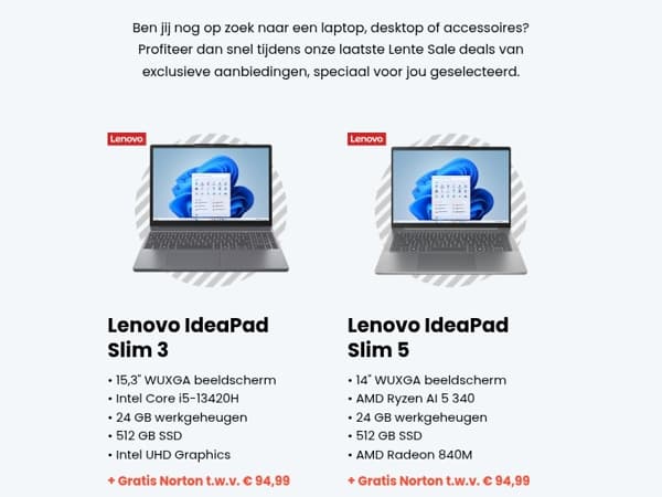 Profiteer nog snel van onze laatste Lente Sale deals!