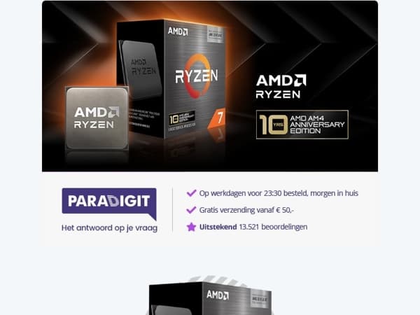 De AMD Ryzen 7 5800X3D nu verkrijgbaar bij Paradigit!