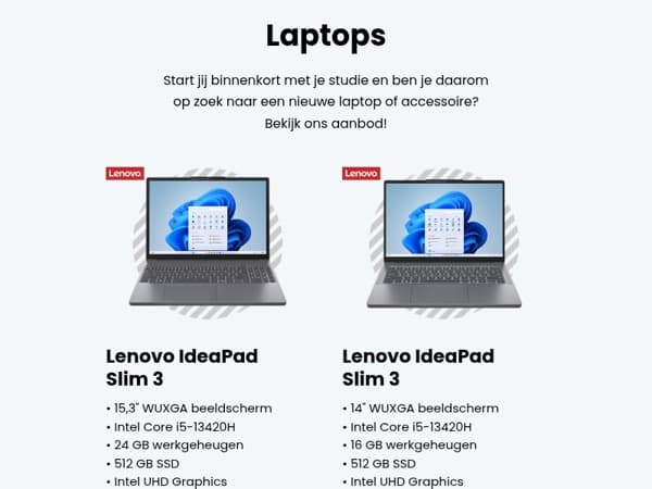 Back To School! Scoor de beste laptop of accessoire voor je studie.