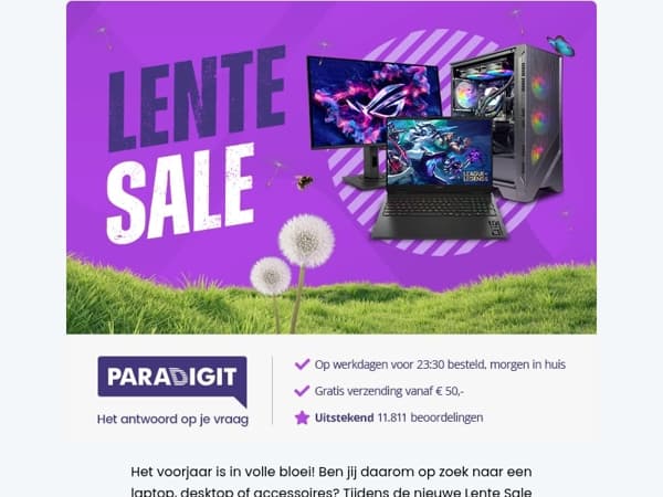 Het voorjaar staat in volle bloei! Profiteer nu tijdens onze nieuwe Lente Sale