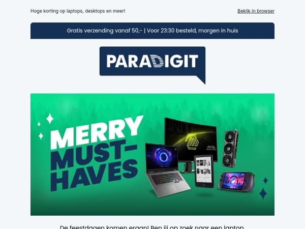 Profiteer nog snel voor de feestdagen van onze Merry Musthaves deals!