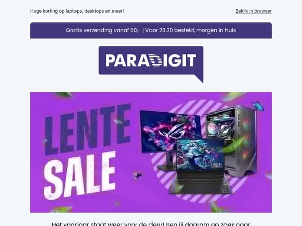 Het voorjaar staat voor de deur! Profiteer nu tijdens onze Lente Sale