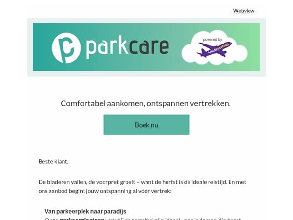 Vandaag boeken, ontspannen vertrekken