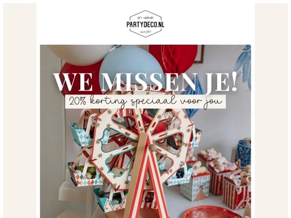 REMINDER: Alleen vandaag nog 20% korting op alles!