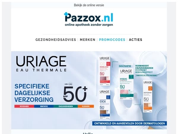 Shop de Uriage SPF50+ bestsellers voor elk huidtype!