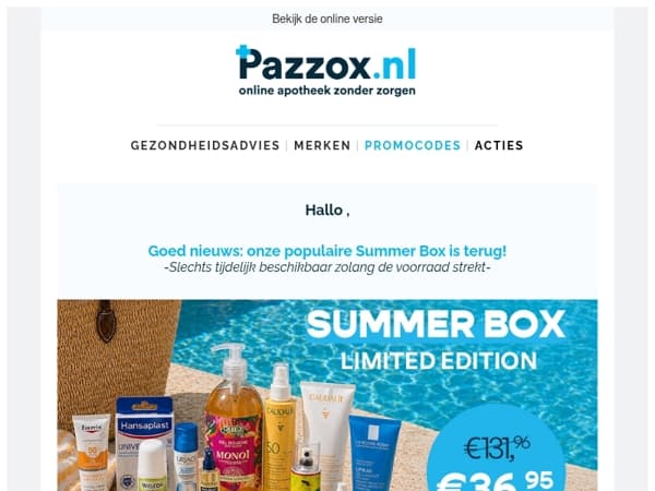 🔥👀Onze populaire Summer Box is terug!
