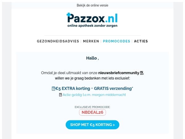 🎁 Exclusief voor jou: €5 korting + GRATIS verzending 💙