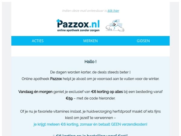 Vroeg Black Friday voordeel: €6 korting tot morgen! 🎉